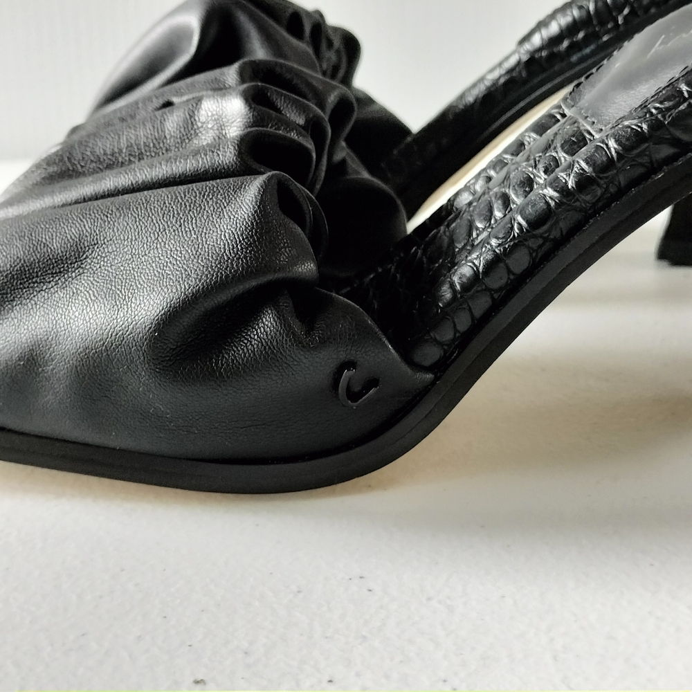 Circus By Sam Edelman Slade Black Slide Sandals Heels 7.5 Wedding Vacation - Picture 5 of 12